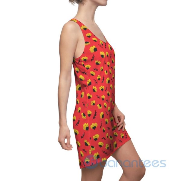 Yellow Flowers Cartoon Seamless Pattern Racerback Dress For Women Product Photo