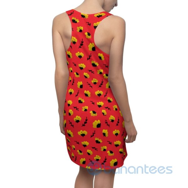 Yellow Flowers Cartoon Seamless Pattern Racerback Dress For Women Product Photo