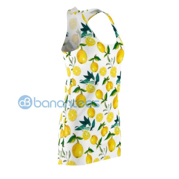 Yellow Lemon Pattern Full Printed Racerback Dress For Women Product Photo