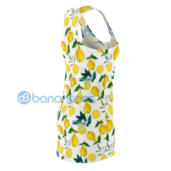 Yellow Lemon Pattern Full Printed Racerback Dress For Women Product Photo