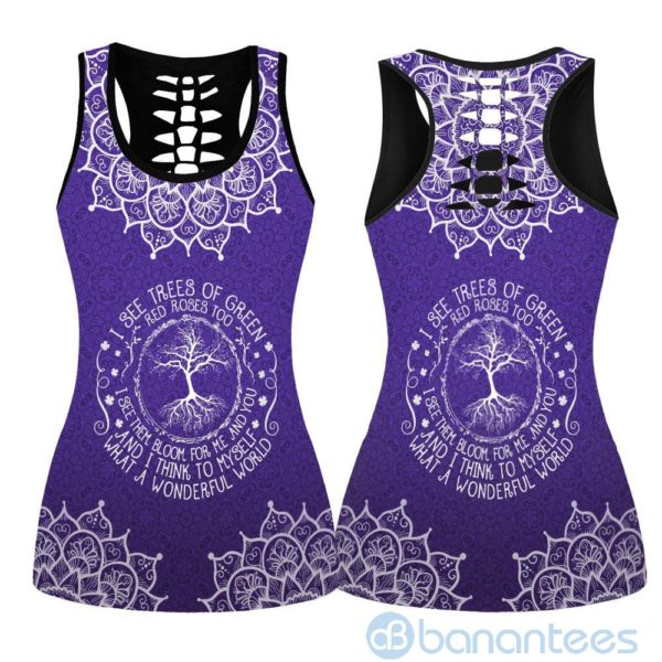 Yoga Chakra Hollow Tank And Legging Outfit Product Photo