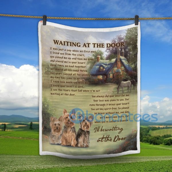 Yorkshire I'll Be Waiting At The Door Sherpa Blanket Product Photo