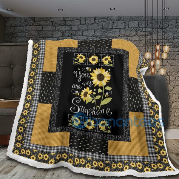 You Are My Sunshine Sunflowers Sherpa Blanket Product Photo