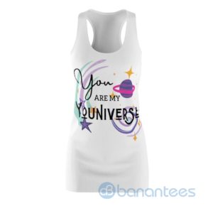 You are my Youniverse Space White Racerback Dress For Women Product Photo
