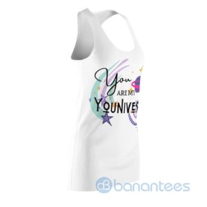 You are my Youniverse Space White Racerback Dress For Women Product Photo