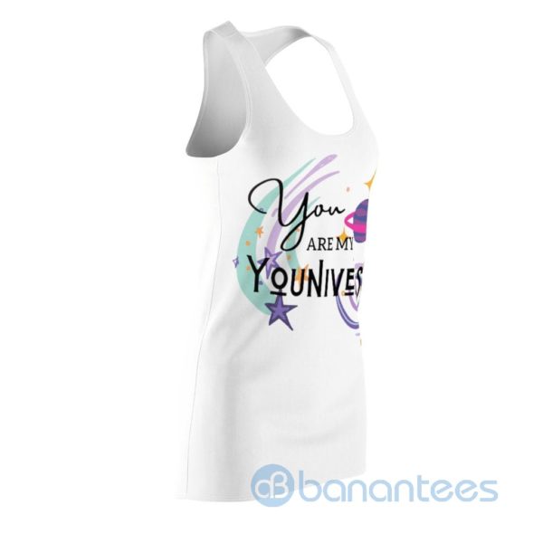 You are my Youniverse Space White Racerback Dress For Women Product Photo