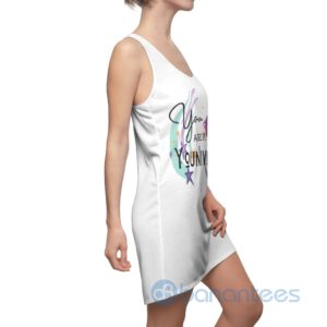 You are my Youniverse Space White Racerback Dress For Women Product Photo