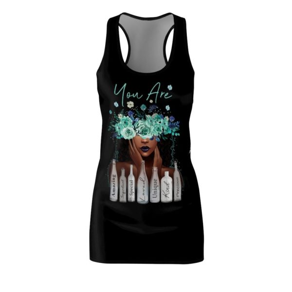 You Are Neautiful Girl And Flowes Black Racerback Dress Product Photo