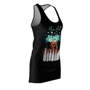 You Are Neautiful Girl And Flowes Black Racerback Dress Product Photo