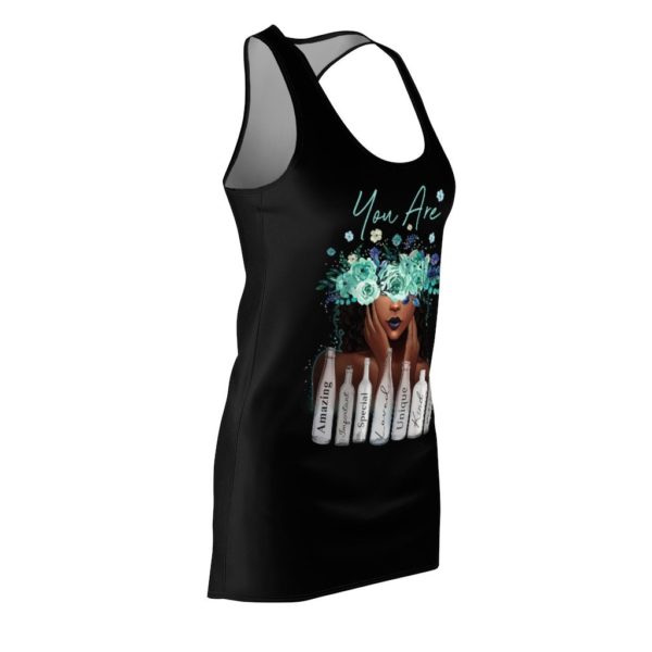 You Are Neautiful Girl And Flowes Black Racerback Dress Product Photo