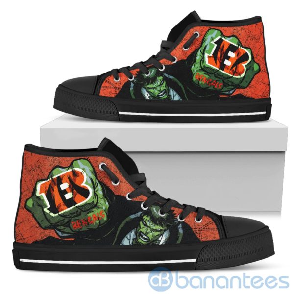 3D Hulk Punch Cincinnati Bengals High Top Shoes Product Photo