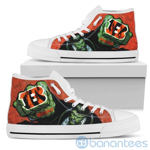 3D Hulk Punch Cincinnati Bengals High Top Shoes Product Photo
