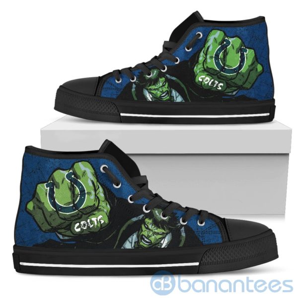 3D Hulk Punch Indianapolis Colts High Top Shoes Product Photo