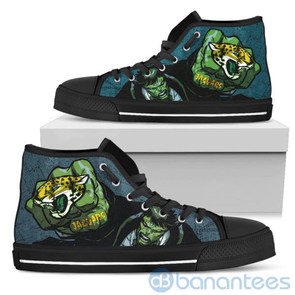 3D Hulk Punch Jacksonville Jaguars High Top Shoes Product Photo