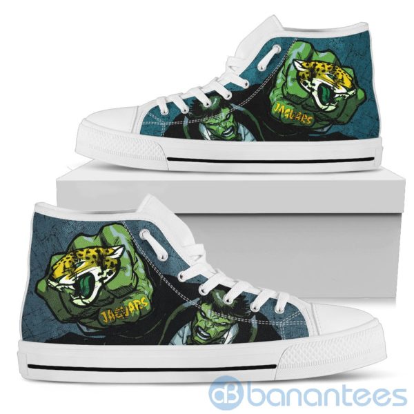 3D Hulk Punch Jacksonville Jaguars High Top Shoes Product Photo