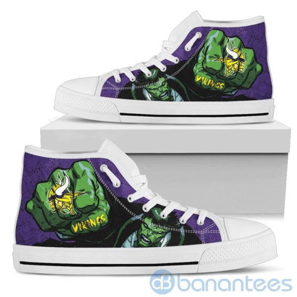 3D Hulk Punch Minnesota Vikings High Top Shoes Product Photo