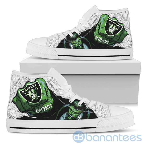3D Hulk Punch Oakland Raiders High Top Shoes Product Photo