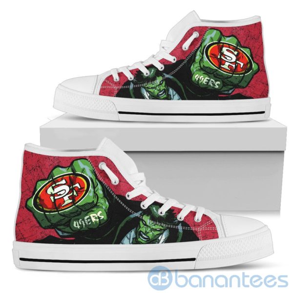 3D Hulk Punch San Francisco 49ers High Top Shoes Product Photo