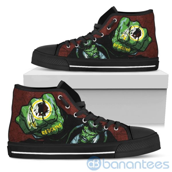 3D Hulk Punch Washington Redskins High Top Shoes Product Photo