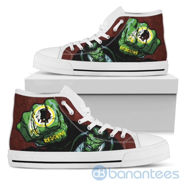 3D Hulk Punch Washington Redskins High Top Shoes Product Photo