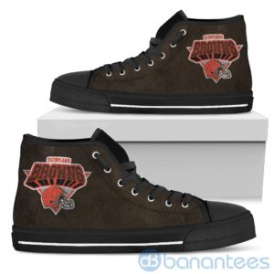3D Printed Logo Cleveland Browns High Top Shoes Product Photo