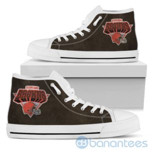 3D Printed Logo Cleveland Browns High Top Shoes Product Photo