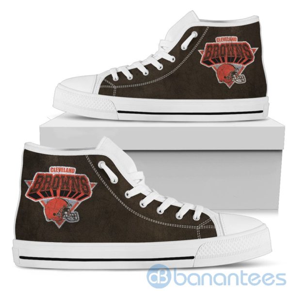 3D Printed Logo Cleveland Browns High Top Shoes Product Photo
