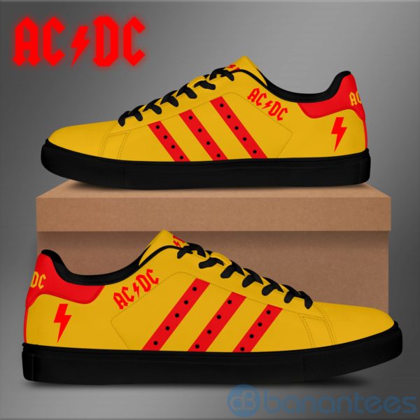 Acdc Red Striped Low Top Skate Shoes Product Photo
