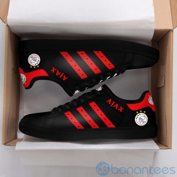 Afc Ajax Red Striped Black Low Top Skate Shoes Product Photo