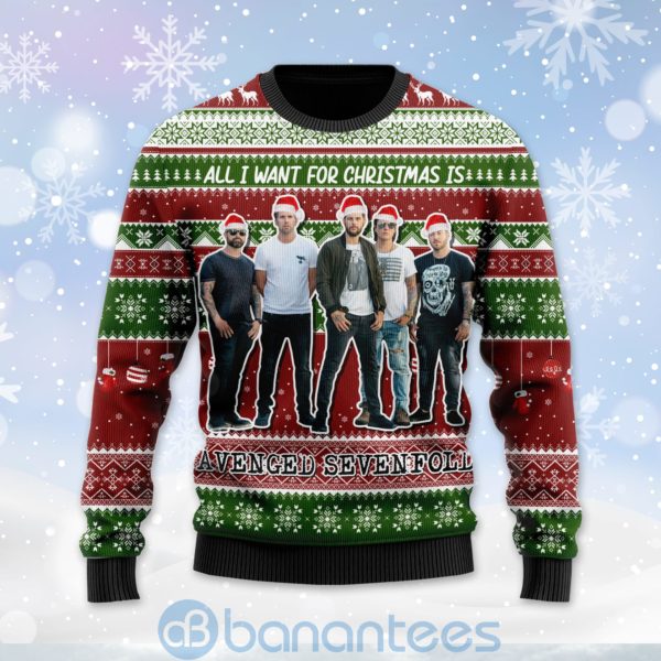 All I Want For Christmas Is Avenged Sevenfold Custom Name Ugly Christmas 3D Sweater Product Photo