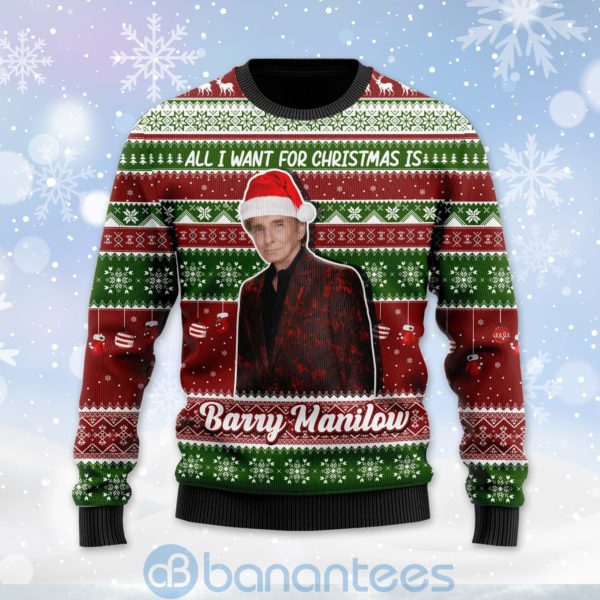 All I Want For Christmas Is Barry Manilow Custom Name Ugly Christmas 3D Sweater Product Photo