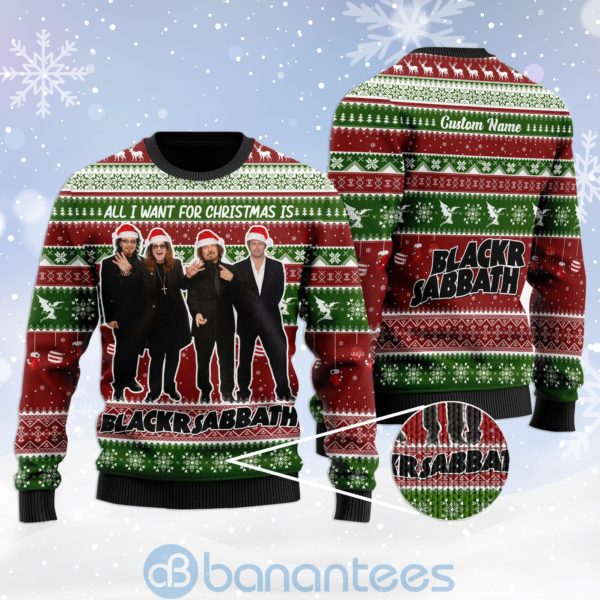 All I Want For Christmas Is Black Sabbath Custom Name Ugly Christmas 3D Sweater Product Photo