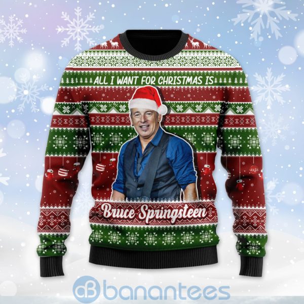 All I Want For Christmas Is Bruce Springsteen Custom Name Ugly Christmas 3D Sweater Product Photo