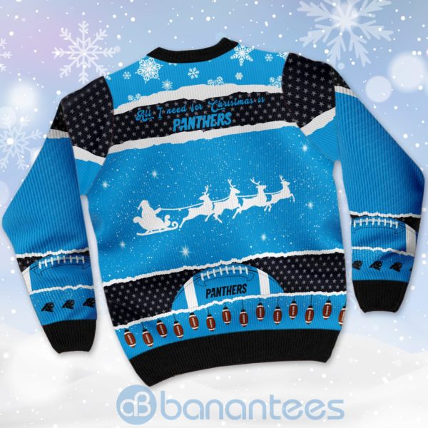 All I Want For Christmas Is Carolina Panthers Custom Name Number Christmas 3D Sweater Product Photo