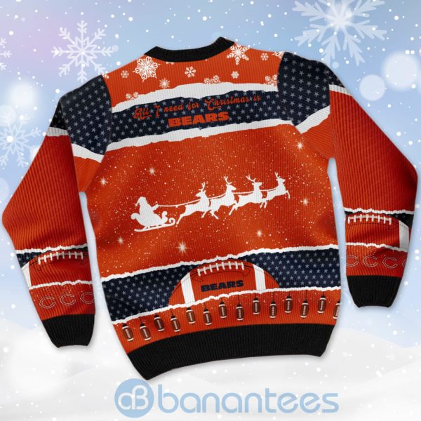 All I Want For Christmas Is Chicago Bears Custom Name Number Christmas 3D Sweater Product Photo