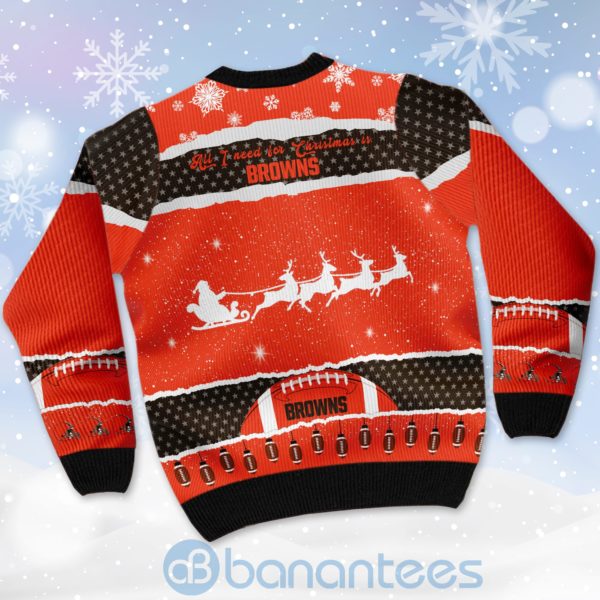 All I Want For Christmas Is Cleveland Browns Custom Name Number Christmas 3D Sweater Product Photo