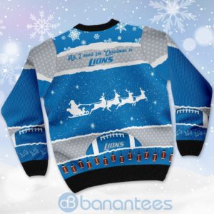 All I Want For Christmas Is Detroit Lions Custom Name Number Christmas 3D Sweater Product Photo