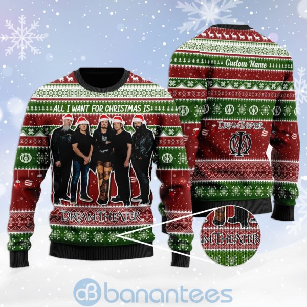 All I Want For Christmas Is Dream Theater Custom Name Ugly Christmas 3D Sweater Product Photo