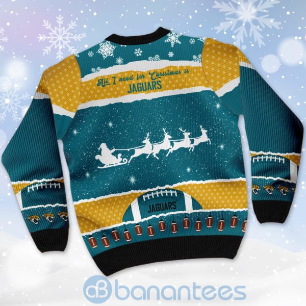 All I Want For Christmas Is Jacksonville Jaguars Custom Name Number Christmas 3D Sweater Product Photo