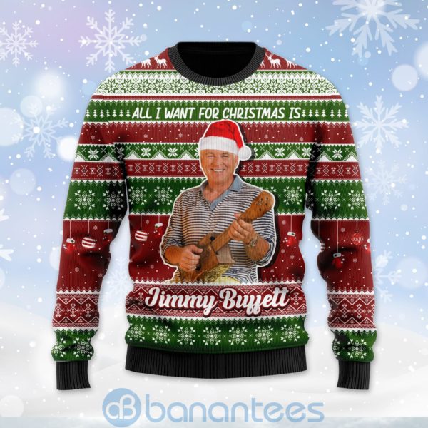 All I Want For Christmas Is Jimmy Buffett Custom Name Ugly Christmas 3D Sweater Product Photo