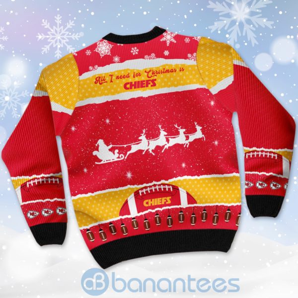 All I Want For Christmas Is Kansas City Chiefs Custom Name Number Christmas 3D Sweater Product Photo