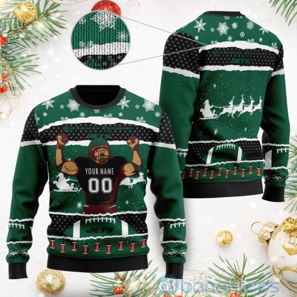All I Want For Christmas Is New York Jets Custom Name Number Christmas 3D Sweater Product Photo