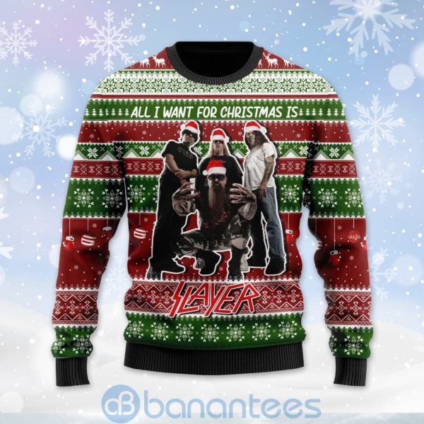 All I Want For Christmas Is Slayer Custom Name Ugly Christmas 3D Sweater Product Photo