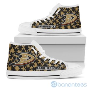 All Over Printed Puzzle Logo Anaheim Ducks High Top Shoes Product Photo