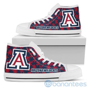 All Over Printed Puzzle Logo Arizona Wildcats High Top Shoes Product Photo