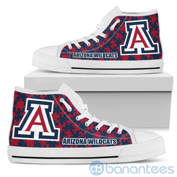All Over Printed Puzzle Logo Arizona Wildcats High Top Shoes Product Photo