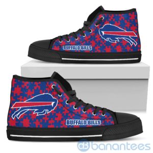 All Over Printed Puzzle Logo Buffalo Bills High Top Shoes Product Photo