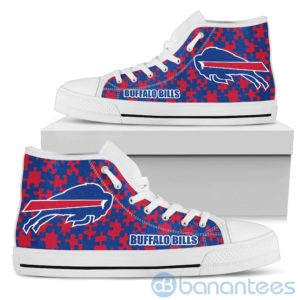 All Over Printed Puzzle Logo Buffalo Bills High Top Shoes Product Photo