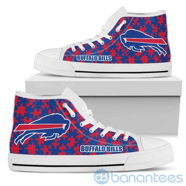 All Over Printed Puzzle Logo Buffalo Bills High Top Shoes Product Photo