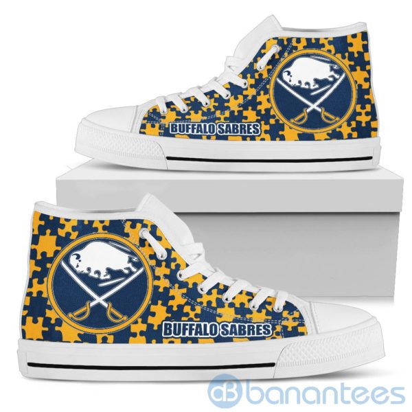 All Over Printed Puzzle Logo Buffalo Sabres High Top Shoes Product Photo
